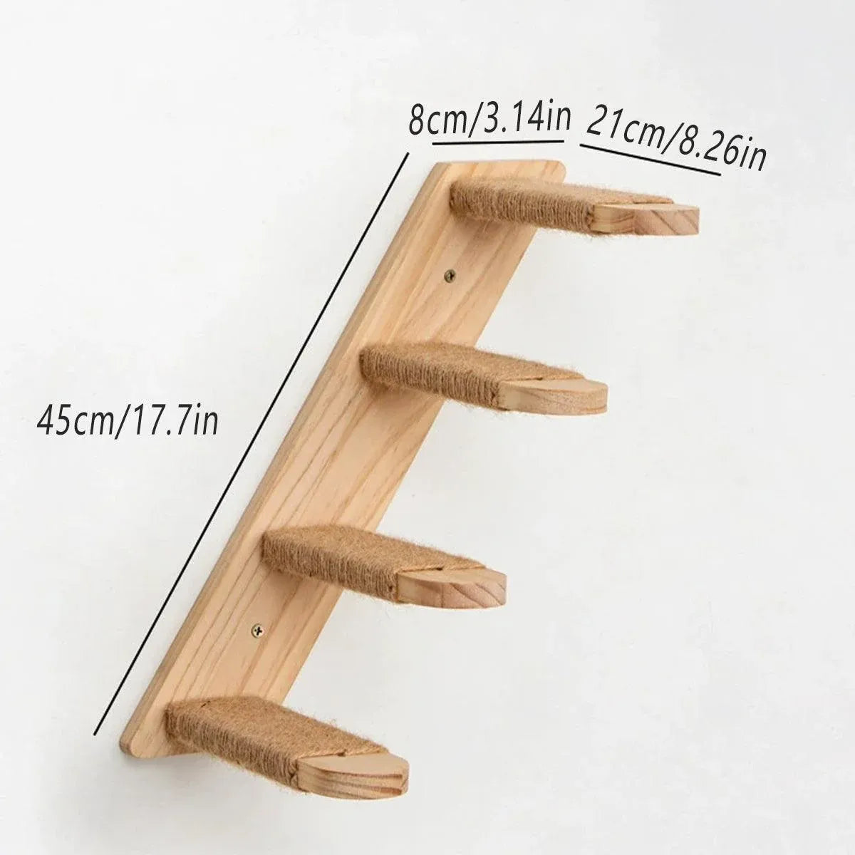 1-Piece Wall-Mounted Cat Climbing Shelf with Four Sisal Steps