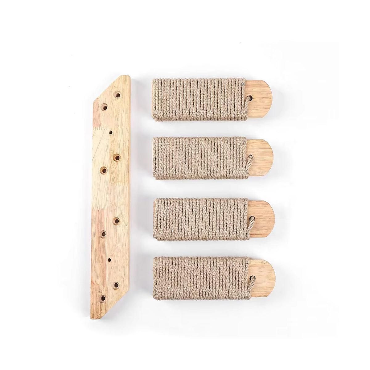 1-Piece Wall-Mounted Cat Climbing Shelf with Four Sisal Steps