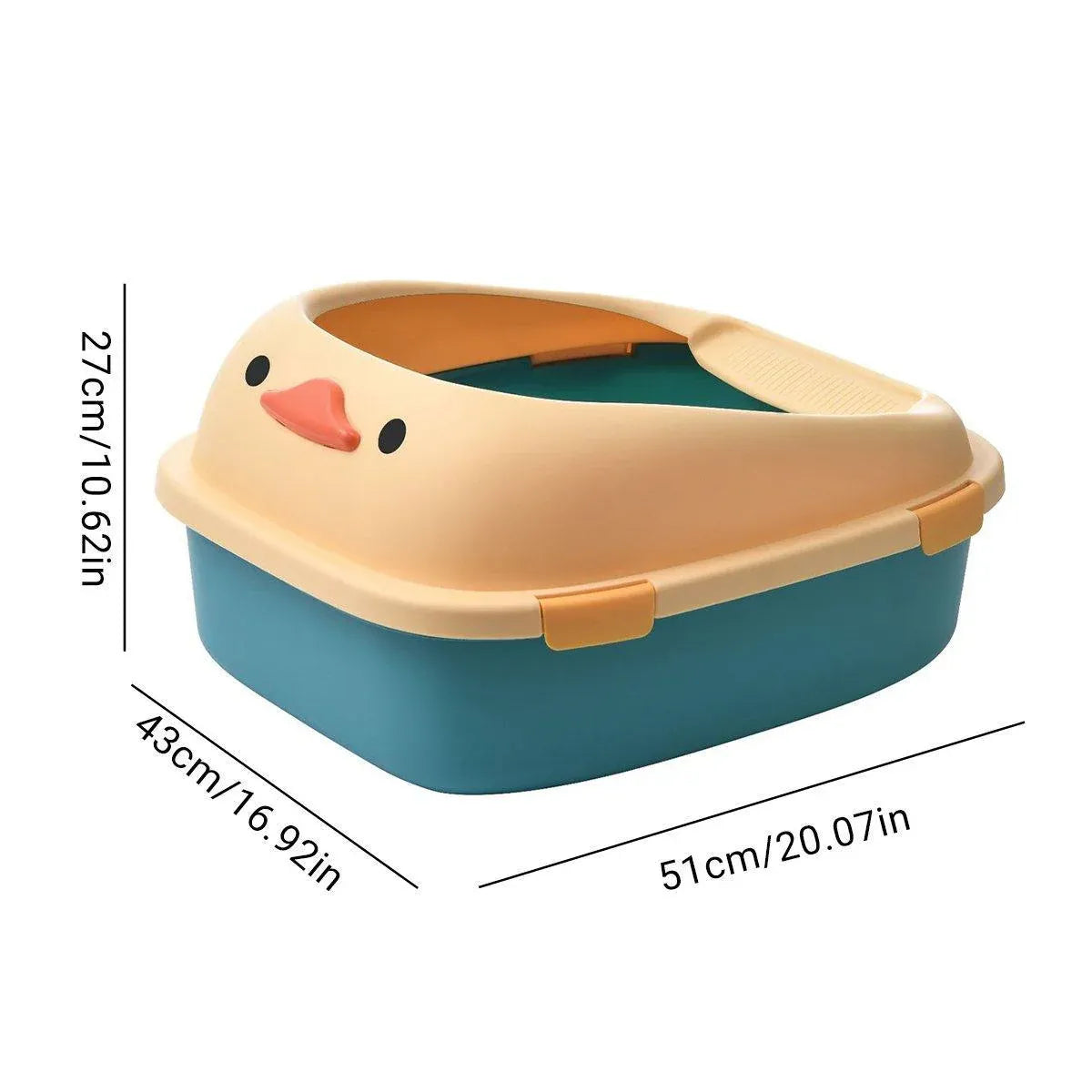 Large Cat Litter Box Semi Enclosed Anti Splash Durable Plastic Open Circulation - Pink
