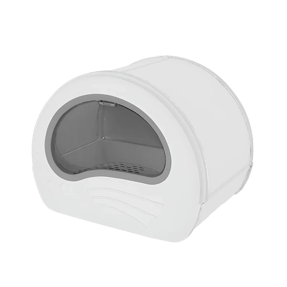 Large Fully Enclosed Cat Litter Box Pet Toilet Odour Control Easy Clean Tray - White