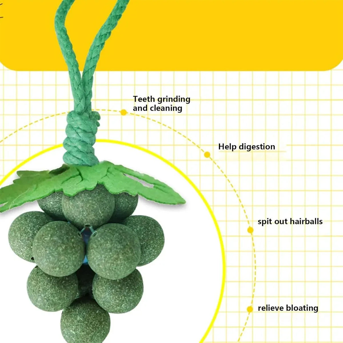 Catnip Toys Mint Ball Teeth Grinding Cleaning Teasing Toy for Cats Oral Health