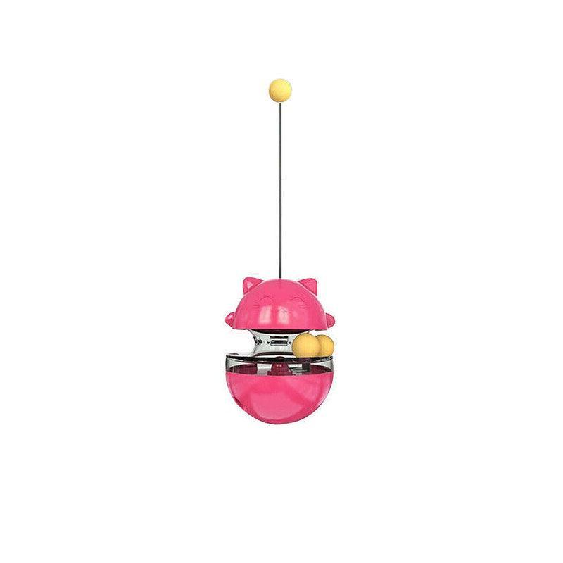 Cat Treat Dispenser Toy Ball Kitten Selfplay Interactive Tumbler Multifunction - Yellow