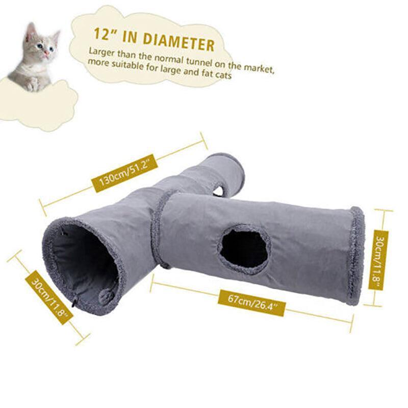 Cat Tunnel Pet Toys Play Hide Tube With Ball For Large Cat Dogs Rabbit - S- 67x30CM