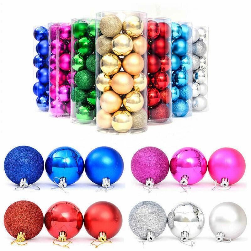 24Pcs/Pack Christmas Tree Xmas Balls Decorations Baubles Party Wedding Ornament - Dark Blue