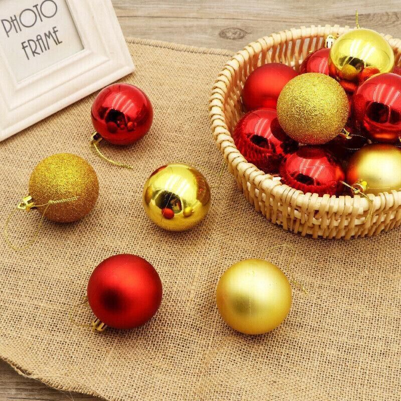 24Pcs/Pack Christmas Tree Xmas Balls Decorations Baubles Party Wedding Ornament - Gold