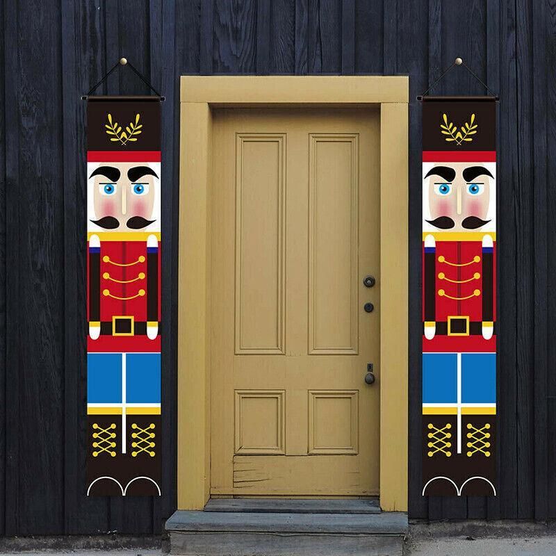 Nutcracker Soldier Door Banner Couplet Merry Christmas Xmas Decoration Ornaments - 04