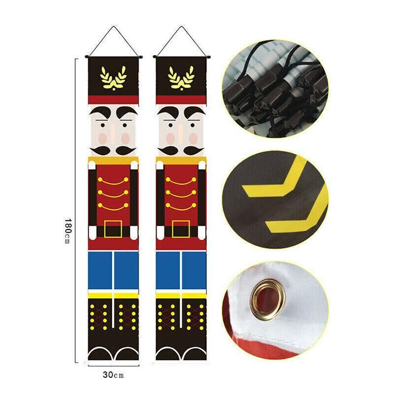 Nutcracker Soldier Door Banner Couplet Merry Christmas Xmas Decoration Ornaments - 04
