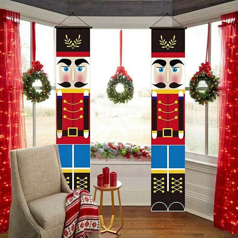 Nutcracker Soldier Door Banner Couplet Merry Christmas Xmas Decoration Ornaments - 18