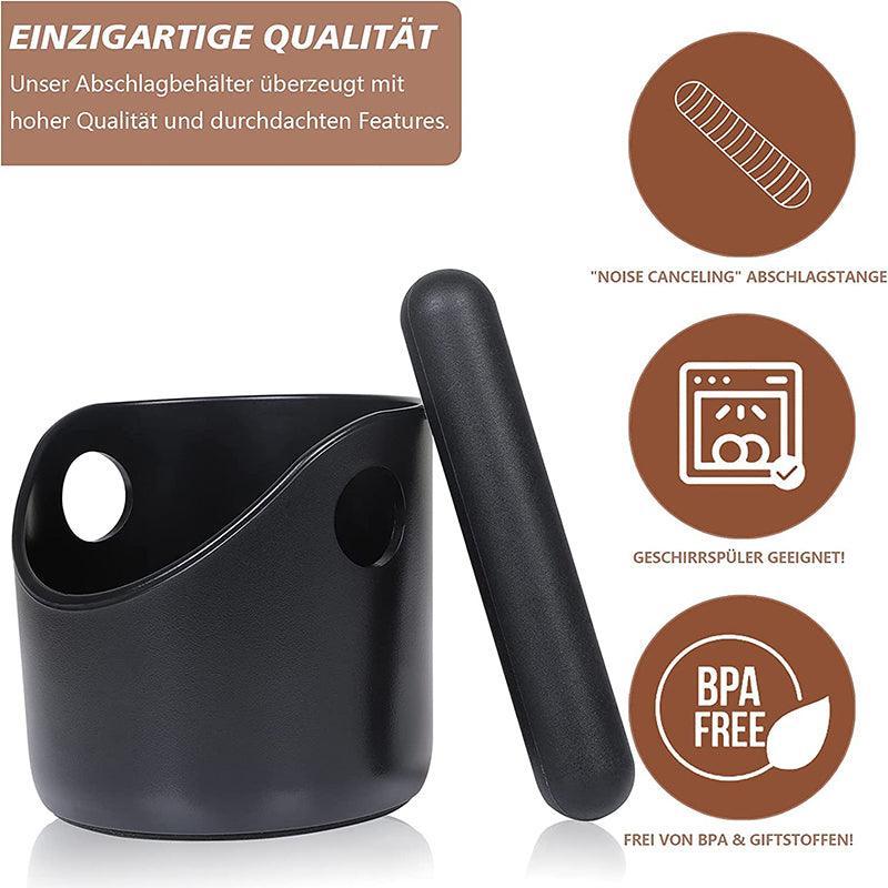 Coffee Knock Box Espresso Grounds Bin with Non Slip Base and Rubber Knock Bar 550ml
