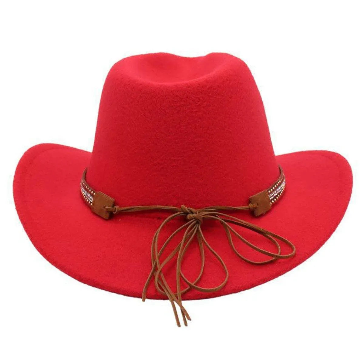 Western Cowboy Hat American Wool Felt Jazz Hat for Men Women Upside Down Top Hat - Black