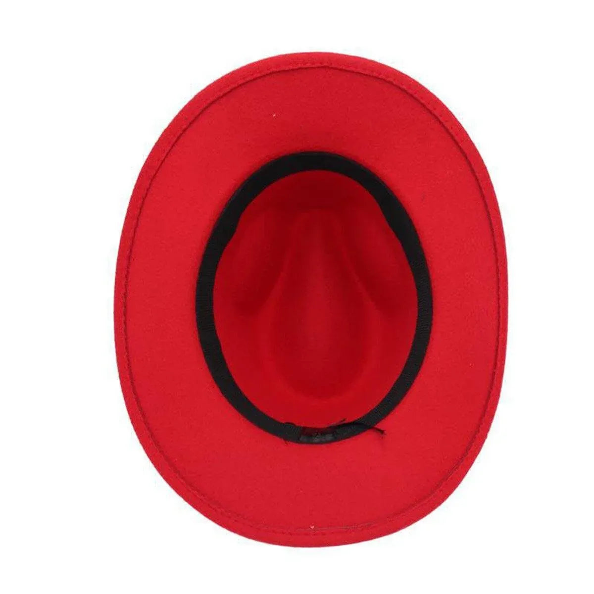 Western Cowboy Hat American Wool Felt Jazz Hat for Men Women Upside Down Top Hat - Khaki