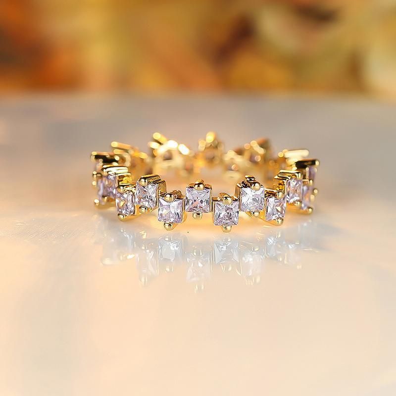 Square Design 1.2ct Simulated Diamond Women Engagement Ring Rose Gold Plated - Dark Blue-Size 8