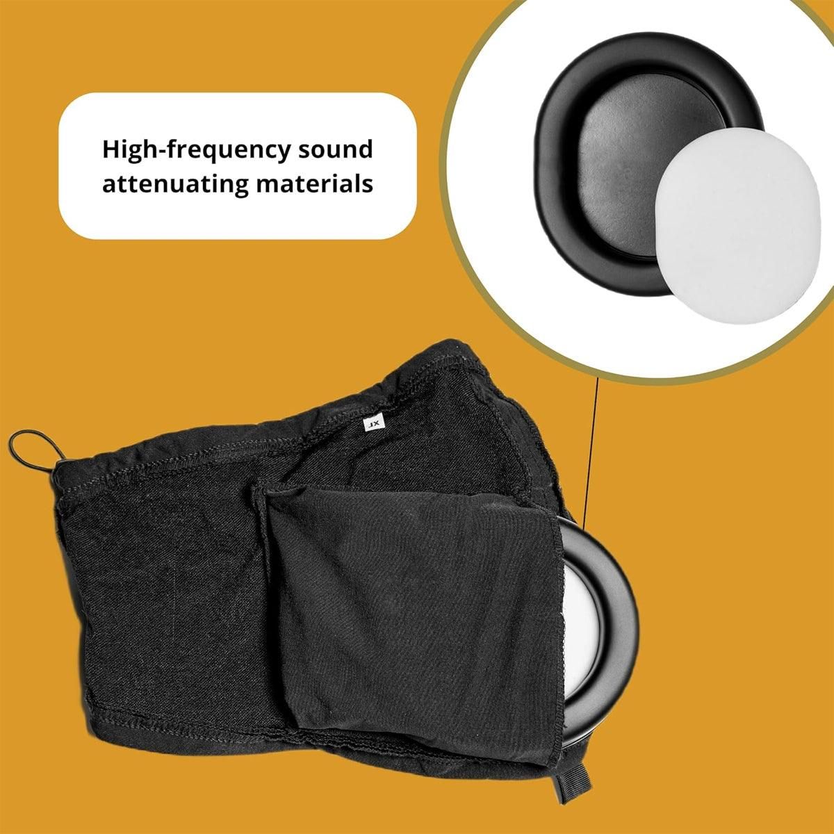 Black Adjustable Dog Ear Muffs Noise Reducing Pet Headwrap Protective Ear Cover - S