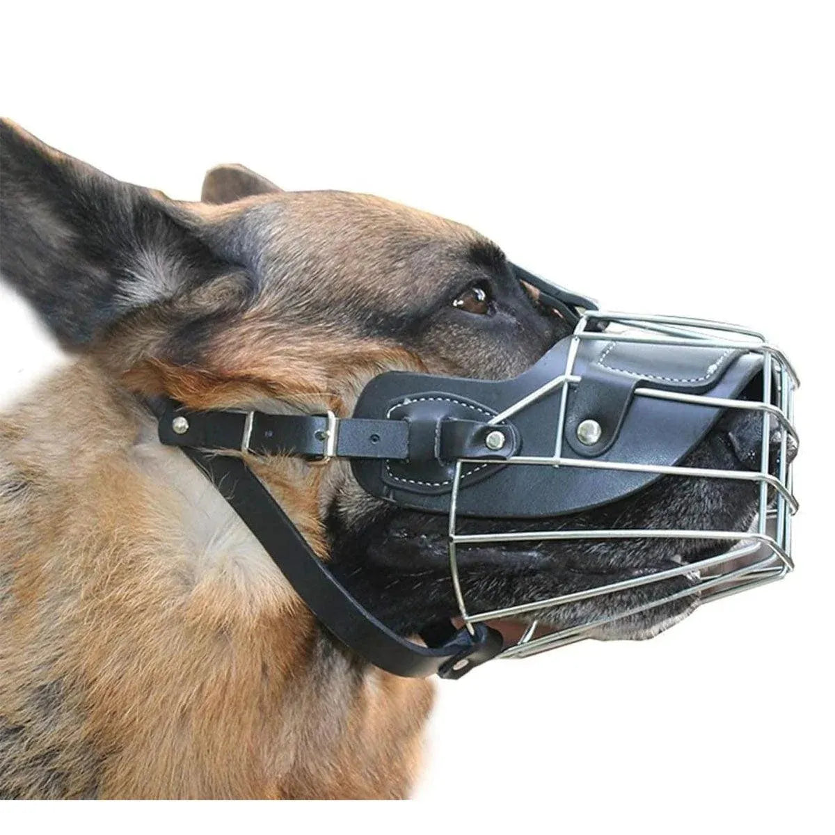 Anti Bite Anti Bark Dog Muzzle Mouthguard Adjustable for Small Medium Large Dogs - Black-L