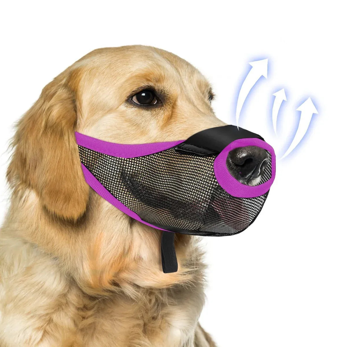 Pet Dog Breathable Lightweight Muzzle Face Mask Prevent Dogs Biting People Use - L