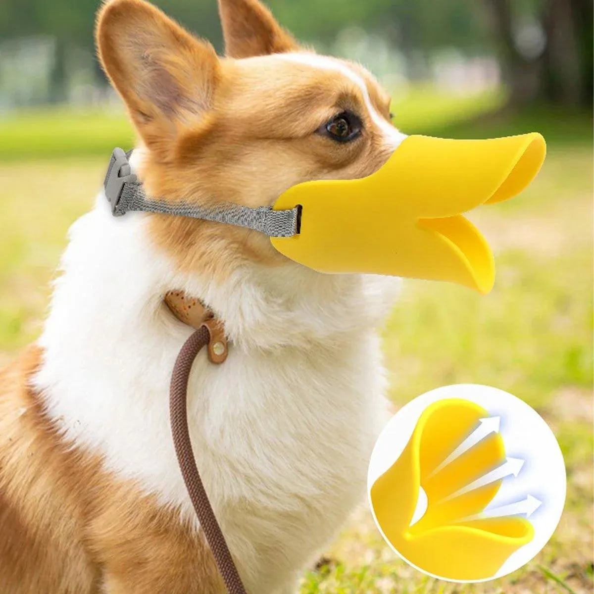 Comfortable Silicone Dog Muzzle Anti-Bite Soft Duck Muzzle Pet Training Supplies - S