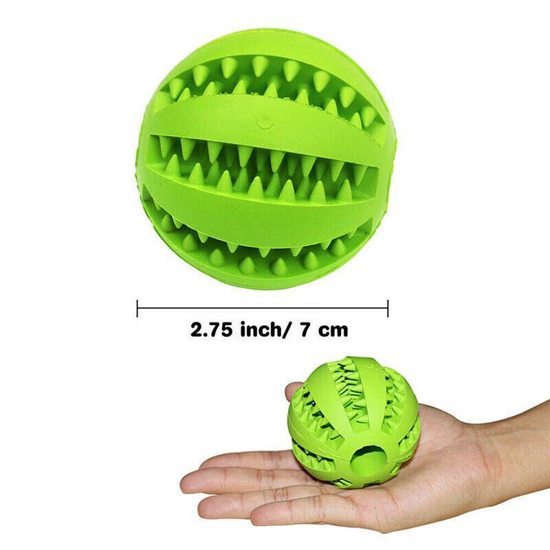 Dog Chew Toy Rubber Ball Treat Dispenser Dental Cleaning Training Play Ball - Red Spherical (Large)