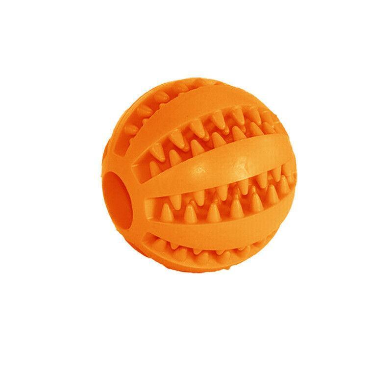 Dog Chew Toy Rubber Ball Treat Dispenser Dental Cleaning Training Play Ball - Red Spherical (Large)