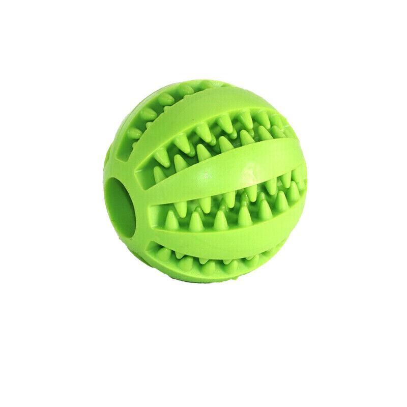 Dog Chew Toy Rubber Ball Treat Dispenser Dental Cleaning Training Play Ball - Red Spherical (Large)