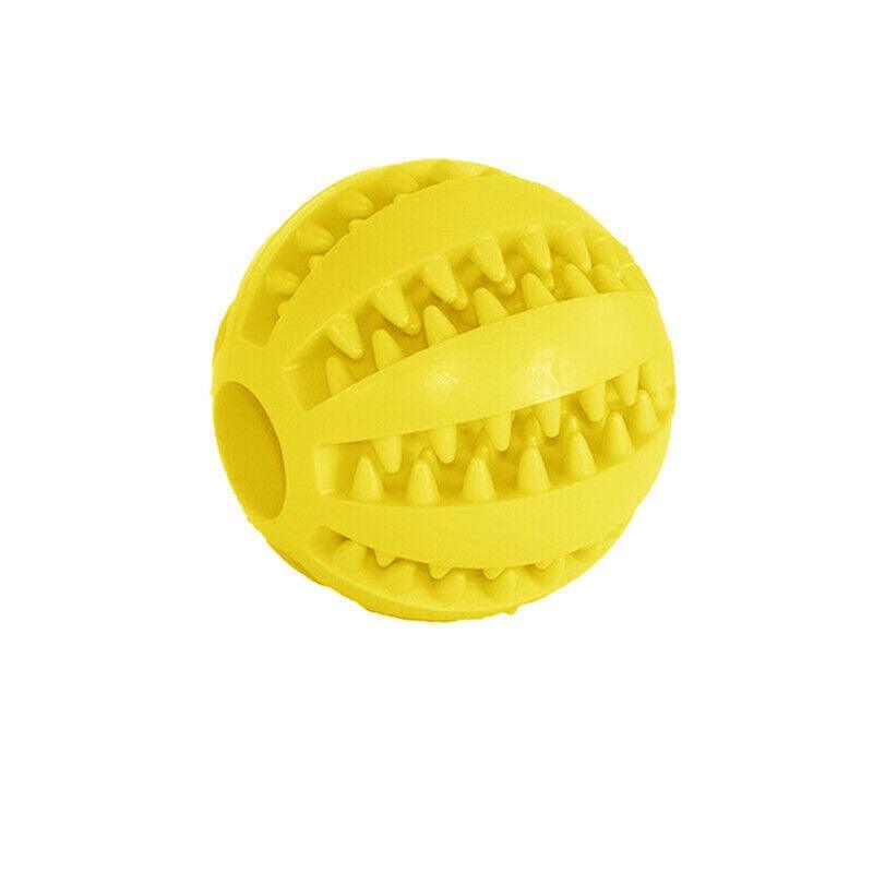 Dog Chew Toy Rubber Ball Treat Dispenser Dental Cleaning Training Play Ball - Red Spherical (Large)