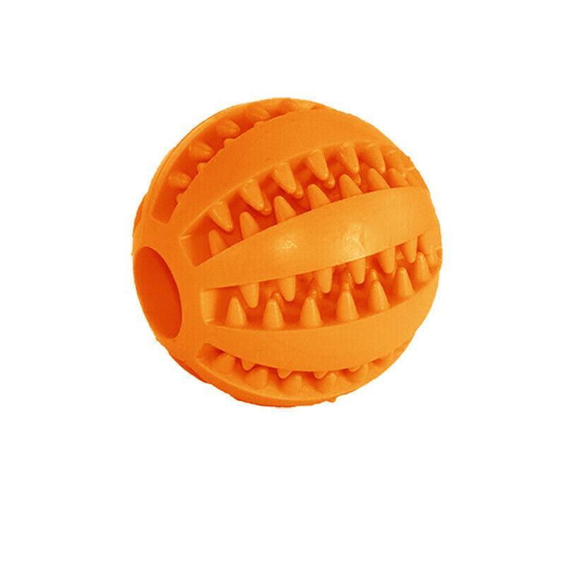 Dog Chew Toy Rubber Ball Treat Dispenser Dental Cleaning Training Play Ball - Red Spherical (Large)