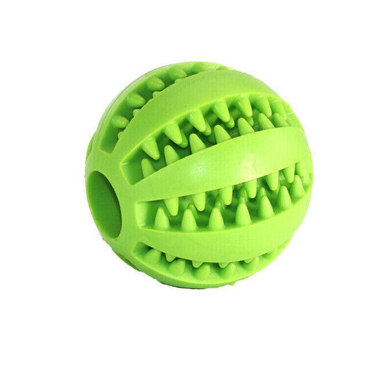 Dog Chew Toy Rubber Ball Treat Dispenser Dental Cleaning Training Play Ball - Red Spherical (Large)
