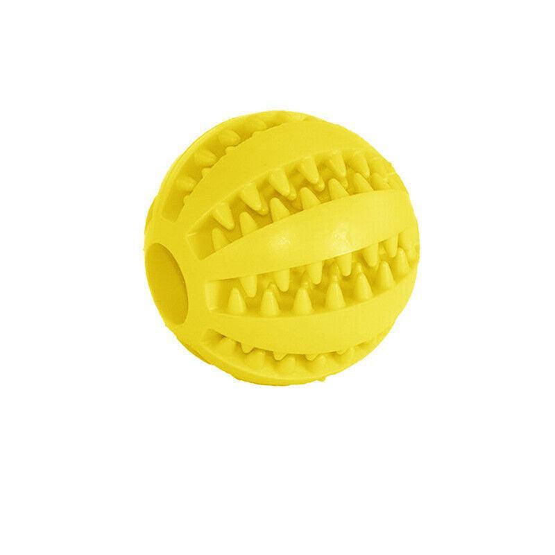 Dog Chew Toy Rubber Ball Treat Dispenser Dental Cleaning Training Play Ball - Red Spherical (Small)