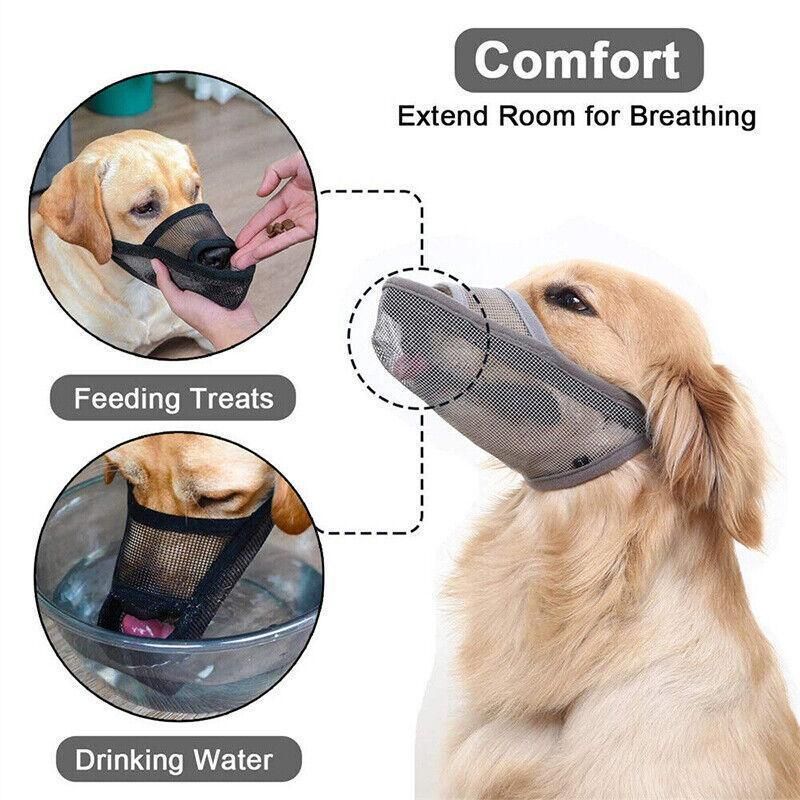 Adjustable XXS Size Pet Dog Mask Mouth Muzzle Anti Barking Bite Stop Chewing Mask - Black