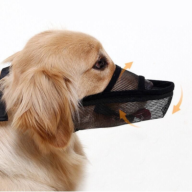 Adjustable XS Size Pet Dog Mask Mouth Muzzle Anti Barking Bite Stop Chewing Mask - Black