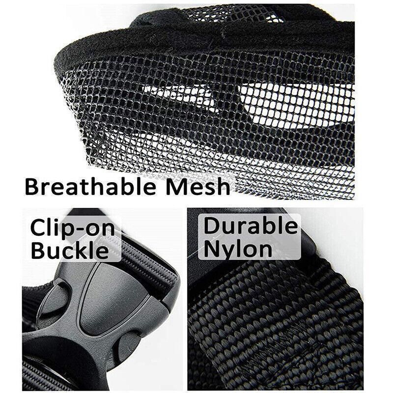 Adjustable XL Size Pet Dog Mask Mouth Muzzle Anti Barking Bite Stop Chewing Mask - Grey