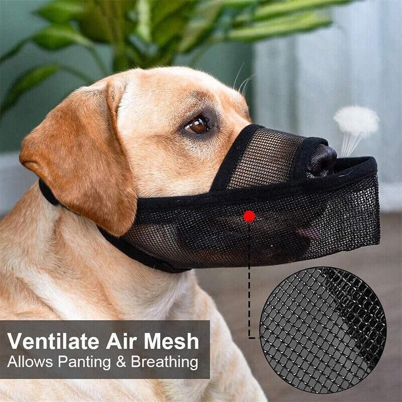 Adjustable XXS Size Pet Dog Mask Mouth Muzzle Anti Barking Bite Stop Chewing Mask - Grey