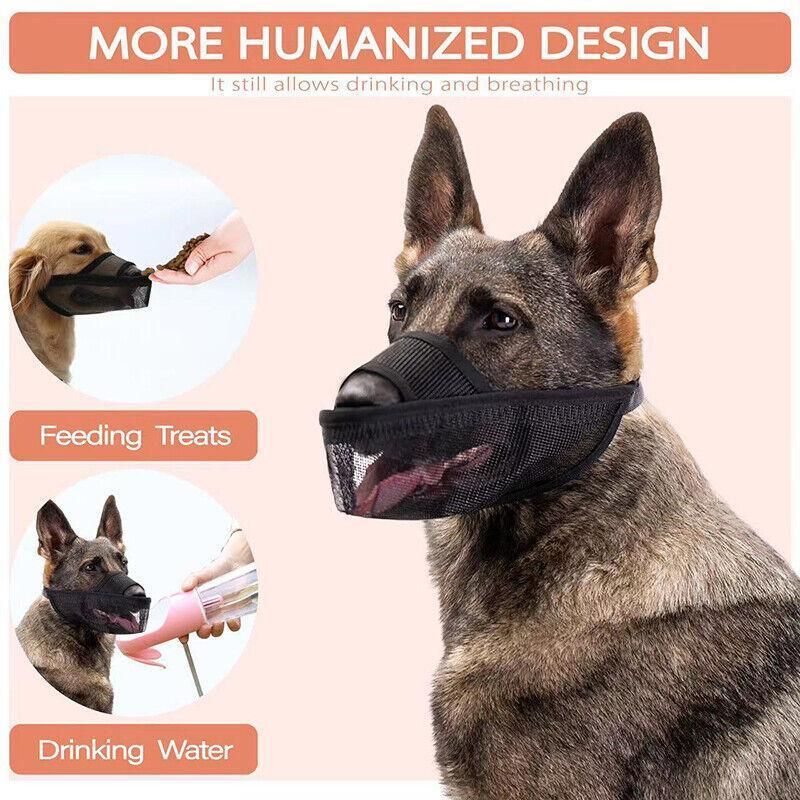 Adjustable XXS Size Pet Dog Mask Mouth Muzzle Anti Barking Bite Stop Chewing Mask - Grey