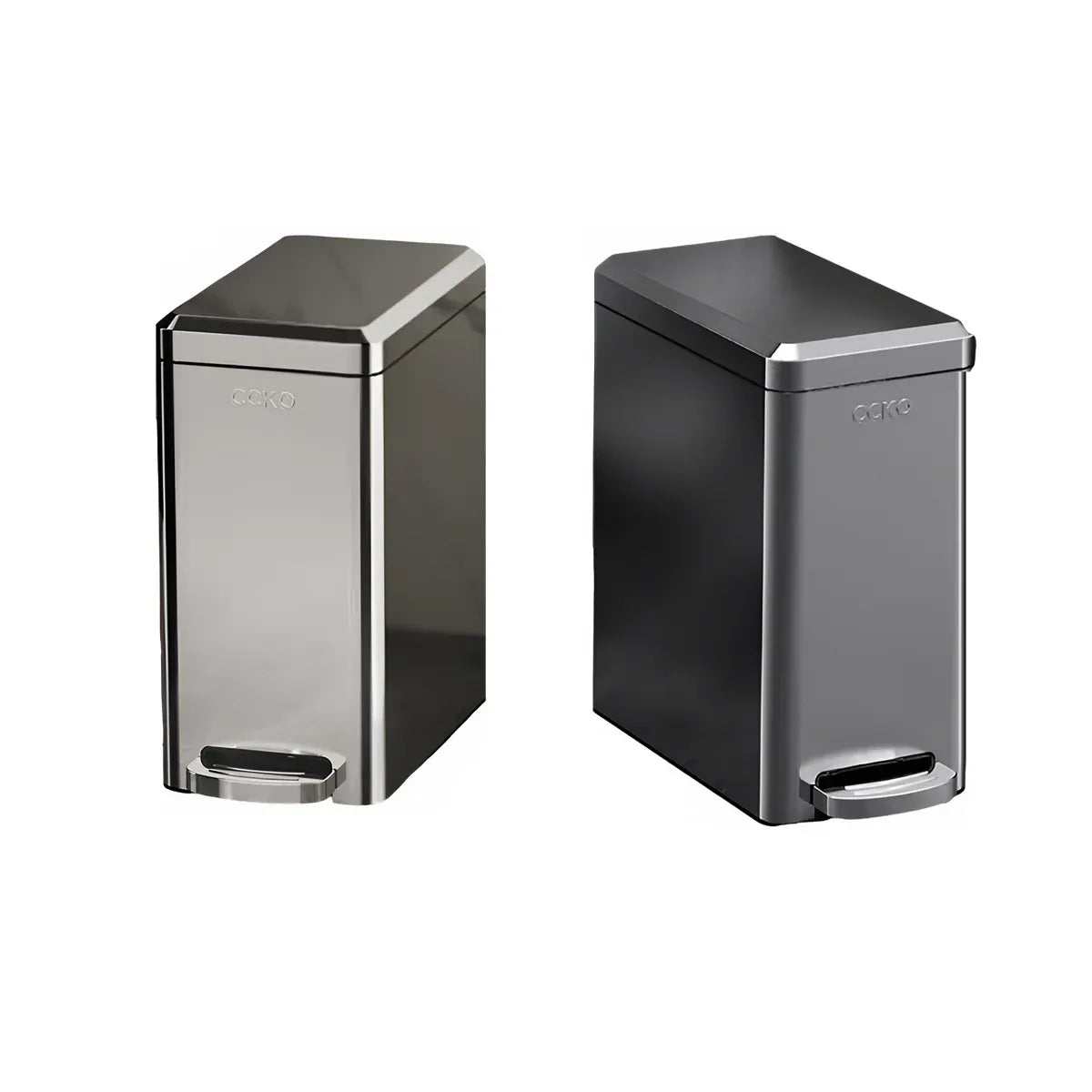 Kitchen Trash Can 9L Household Pedal Bin with Lid Large Capacity Waste Bucket - Tungsten Steel