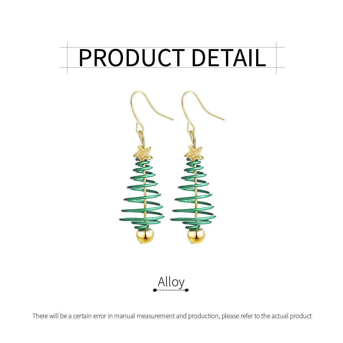 Festive Green Christmas Tree Earrings Holiday Jewelry for Women Gift Accessory
