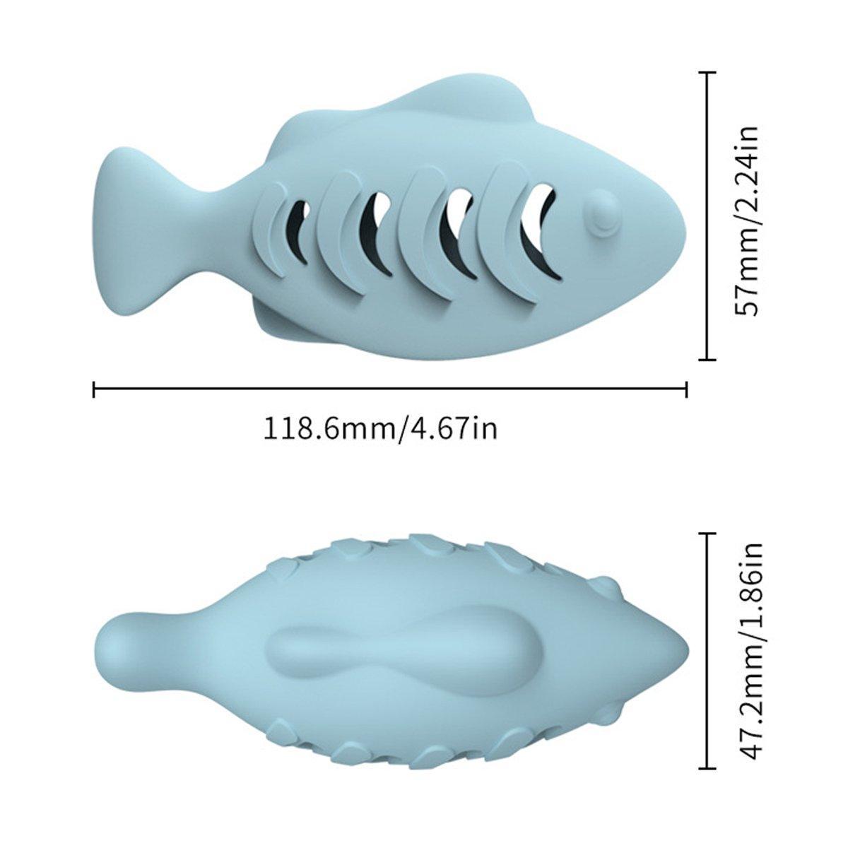 Interactive Cat Toys Fish Leaky Food Dispenser Fun Pet Play Chew Toy Durable - Green