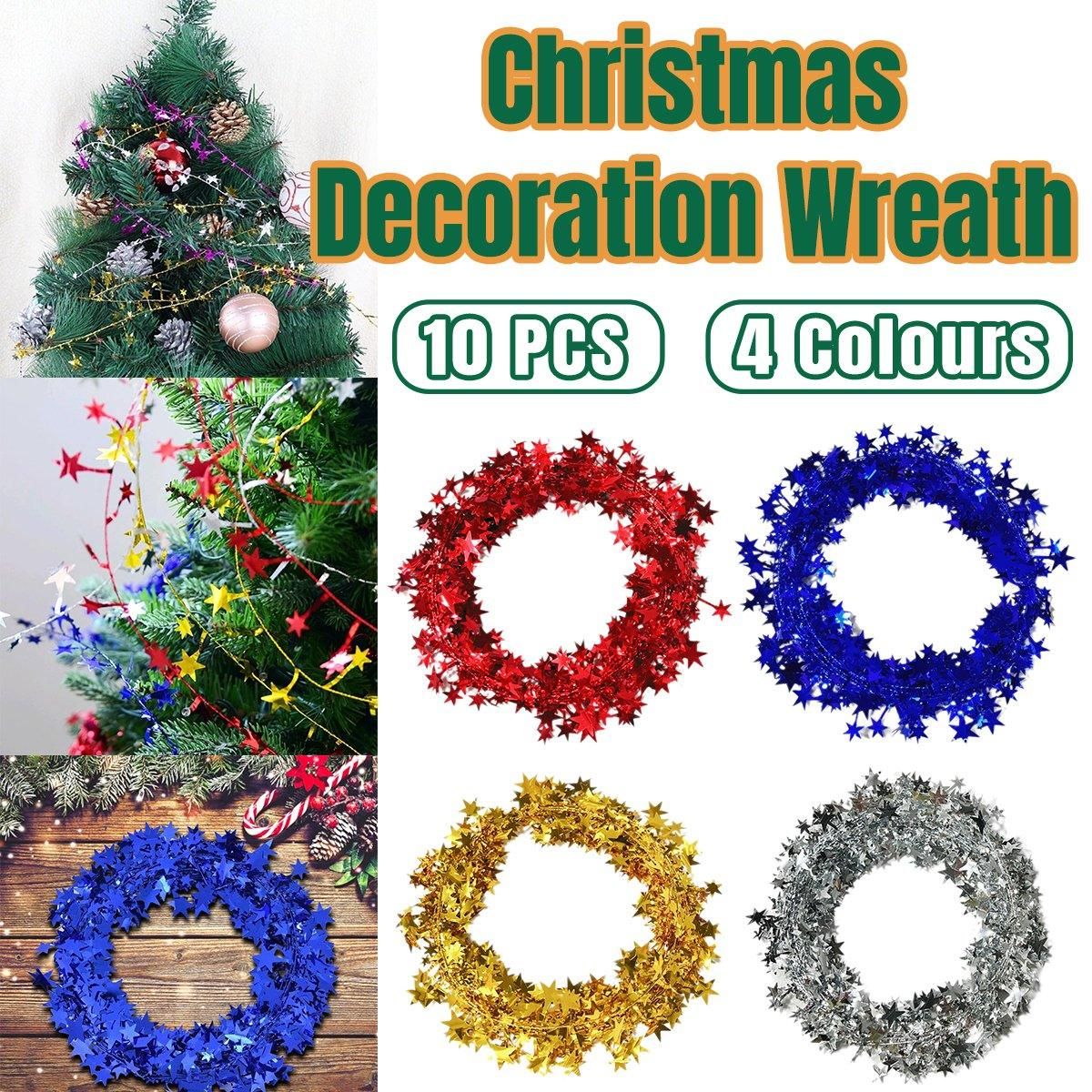 10pcs Christmas Wreath Decorations Festive Holiday Door Hanging Ornament Set - Red