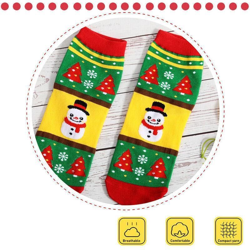 Christmas Socks Santa Reindeer Snowman Pattern Xmas Party Gift Stockings - Deer