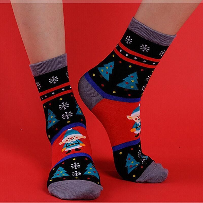 Christmas Socks Santa Reindeer Snowman Pattern Xmas Party Gift Stockings - Santa