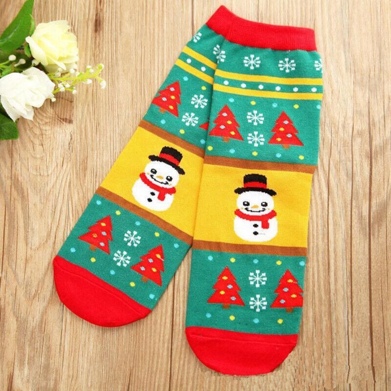 Christmas Socks Santa Reindeer Snowman Pattern Xmas Party Gift Stockings - Santa