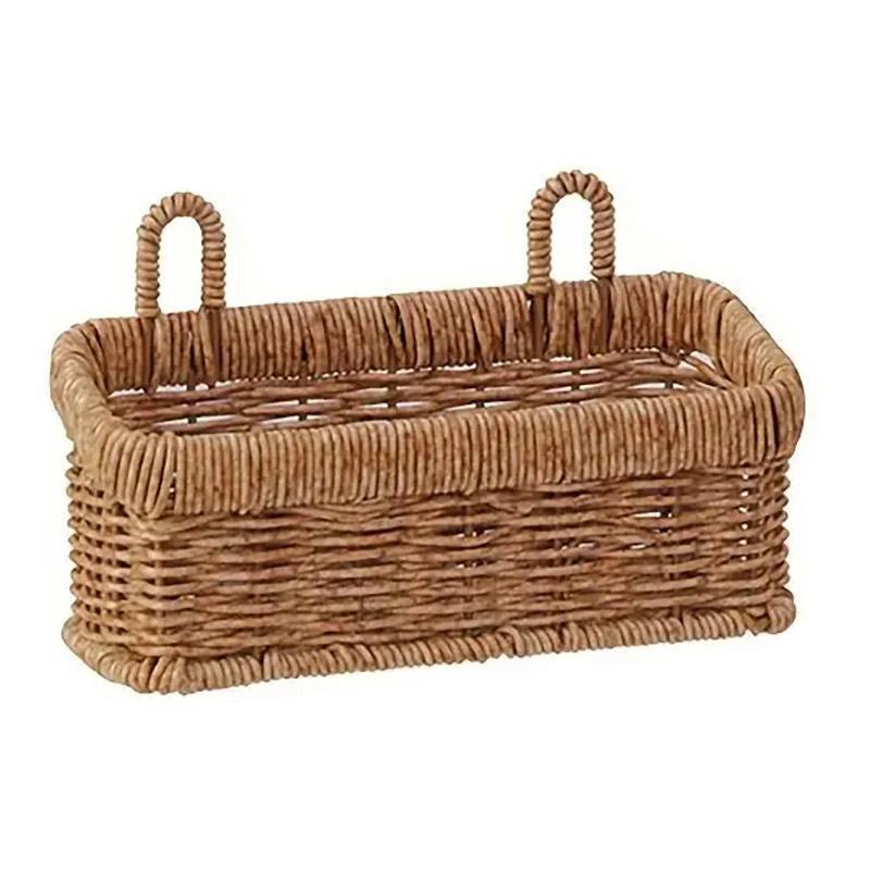 Wall-Mounted Rattan Style Hanging Storage Basket Kitchen Vegetable Fruit Basket - Small