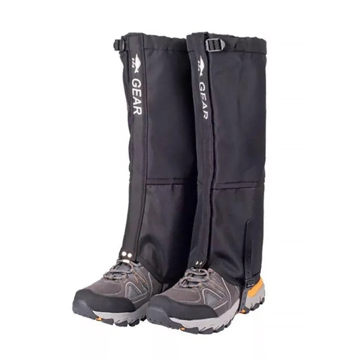 Waterproof Gaiters Snowproof Sandproof Leg Cover Hiking Skiing Outdoor Gear - Black-L