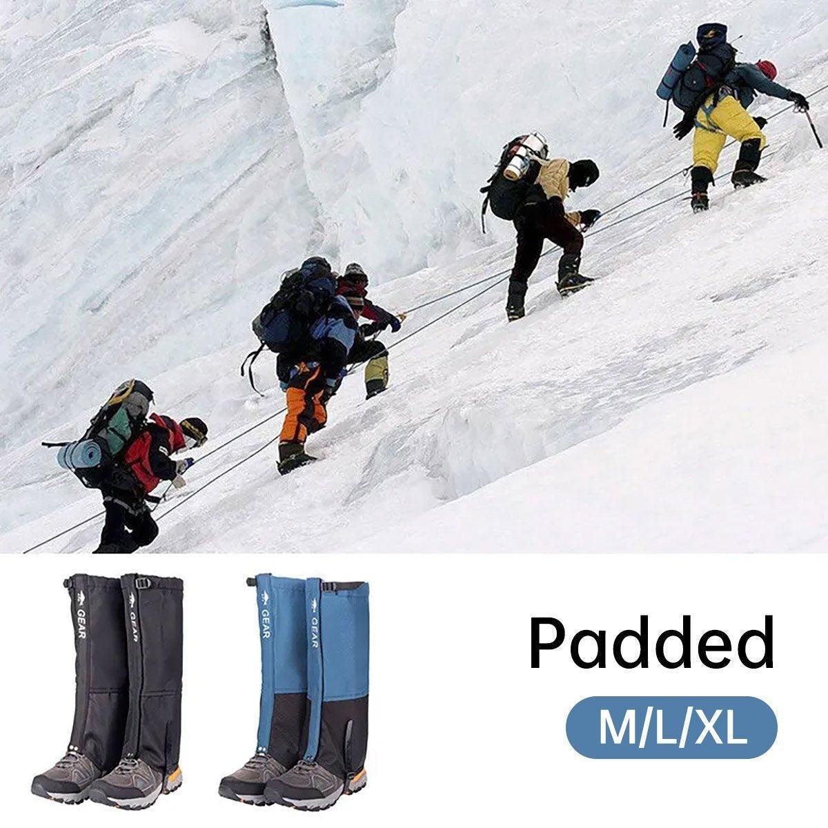 Waterproof Gaiters Snowproof Sandproof Leg Cover Hiking Skiing Outdoor Gear - Black-L
