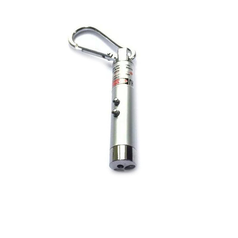 Interactive Cat Laser Pointer Toy with LED and UV Light for Pet Play Training - Purple