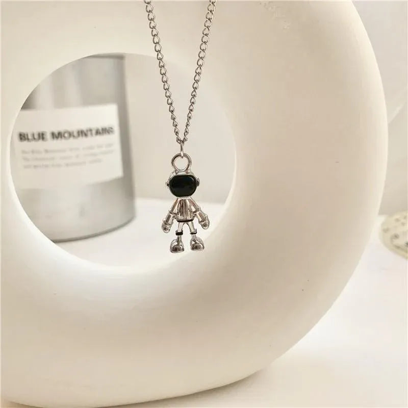 Hip Hop Titanium Steel Astronaut Pendant Necklace Men Women Gift