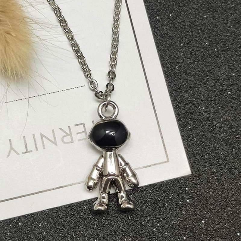 Hip Hop Titanium Steel Astronaut Pendant Necklace Men Women Gift