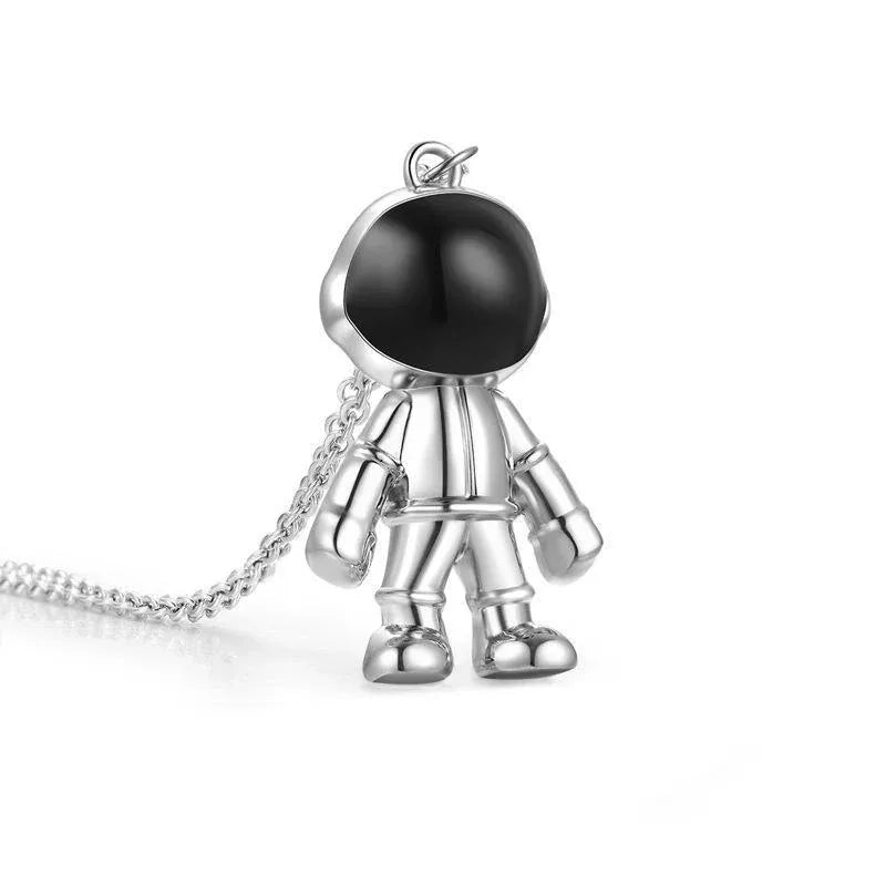 Hip Hop Titanium Steel Astronaut Pendant Necklace Men Women Gift
