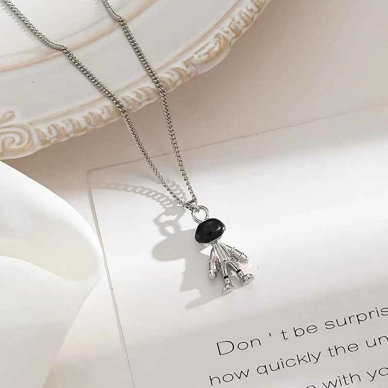 Hip Hop Titanium Steel Astronaut Pendant Necklace Men Women Gift