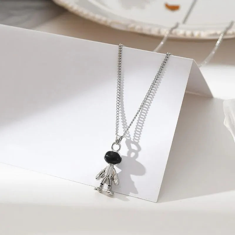 Hip Hop Titanium Steel Astronaut Pendant Necklace Men Women Gift
