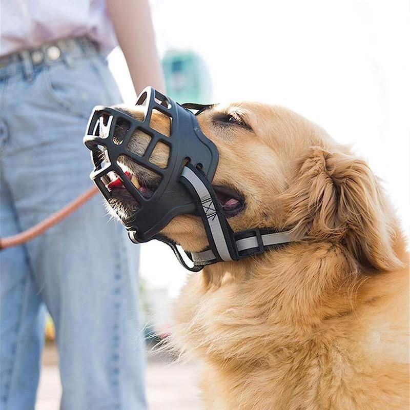 6 Sizes Adjustable Pet Dog No Bite Silicone Basket Muzzle Cage Mouth Mesh Cover - 1#