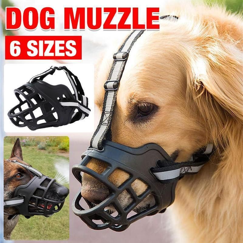 6 Sizes Adjustable Pet Dog No Bite Silicone Basket Muzzle Cage Mouth Mesh Cover - 1#